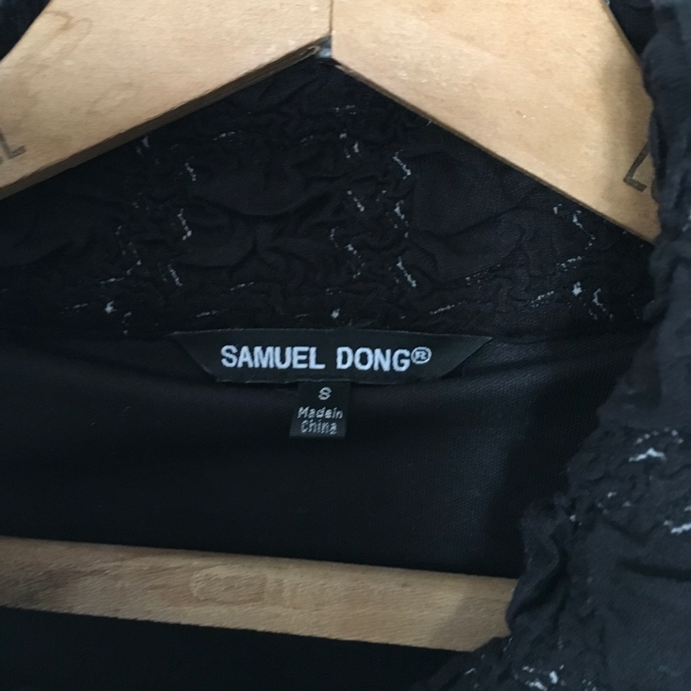 Samuel Dong Black Jacket Small Textured Coat - image 6